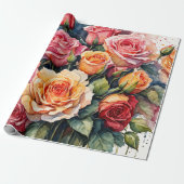 Papier Cadeau Fleurs d'eau (Déroulé)