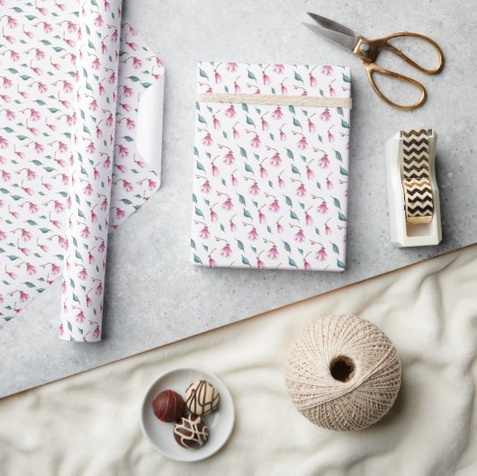 Papier Cadeau Fleurs d'Élégance Raffinée (Artisanat)