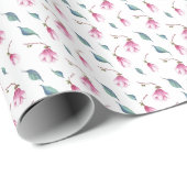 Papier Cadeau Fleurs d'Élégance Raffinée (Coin rond)