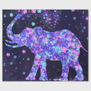 Papier Cadeau Fleurs d'Éléphant - Ajoutez votre image / texte /
