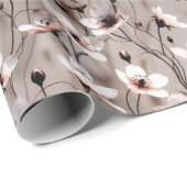 Papier Cadeau Fleurs Délicates & Vignes Fluides — Sophisticatio (Coin rond)