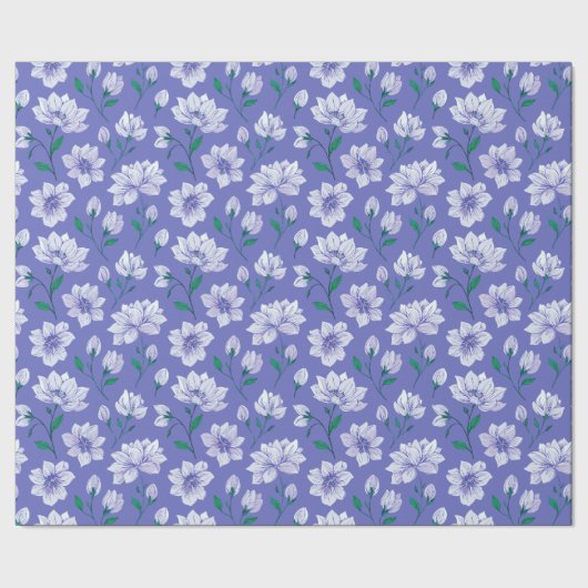 Papier Cadeau Fleurs d'encre sur Lavender (Couture)
