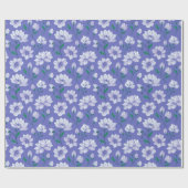 Papier Cadeau Fleurs d'encre sur Lavender (Plat)