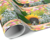 Papier Cadeau Fleurs d'été (Coin rond)