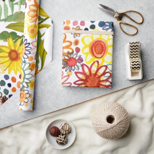 Papier Cadeau Fleurs d'été (Artisanat)