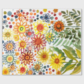 Papier Cadeau Fleurs d'été (Plat)