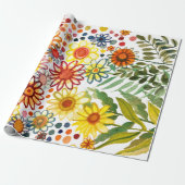 Papier Cadeau Fleurs d'été (Déroulé)