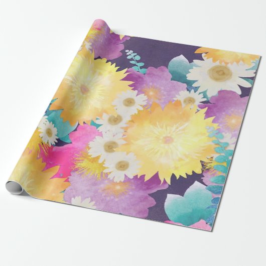 Papier Cadeau Fleurs d'été (Déroulé)