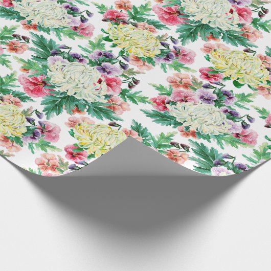 Papier Cadeau Fleurs d'été colorées motif (Coin)