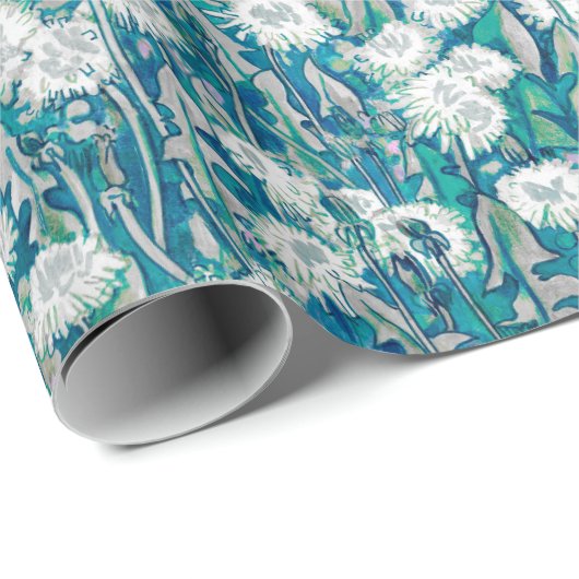 Papier Cadeau Fleurs d'été en fleur de Dandelion Flore motif Tur (Coin rond)