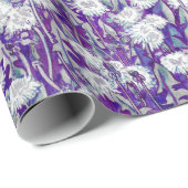 Papier Cadeau Fleurs d'été en fleur de fleur de Dandelion Violet (Coin rond)