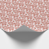 Papier Cadeau Fleurs d'hibiscus hawaïens : style tropical brun. (Coin)