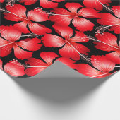 Papier Cadeau Fleurs d'hibiscus rouges (Coin)