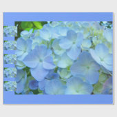 Papier Cadeau Fleurs d'Hydrangea Bleu Pastel Cadea (Plat)