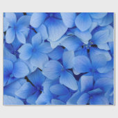 Papier Cadeau Fleurs d'Hydrangée Bleue (Plat)