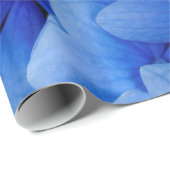 Papier Cadeau Fleurs d'Hydrangée Bleue (Coin rond)