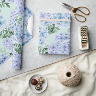 Papier Cadeau Fleurs d'hydrangée bleue