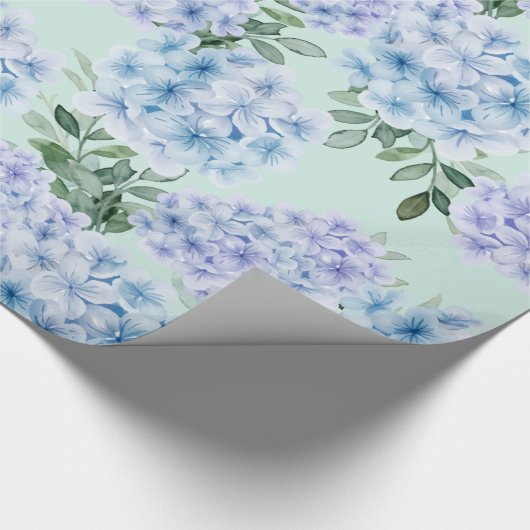 Papier Cadeau Fleurs d'hydrangée bleue (Coin)