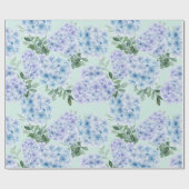 Papier Cadeau Fleurs d'hydrangée bleue (Plat)