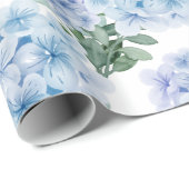 Papier Cadeau Fleurs d'hydrangée bleue (Coin rond)