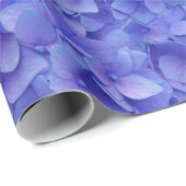 Papier Cadeau Fleurs d'Hydrangée Bleue (Coin rond)