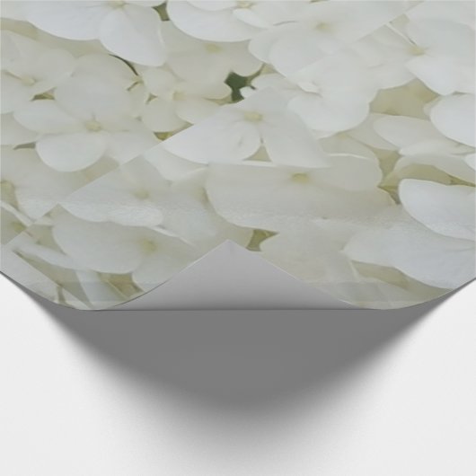 Papier Cadeau Fleurs d'Hydrangée Floral Blanc Élégant Fleur (Coin)