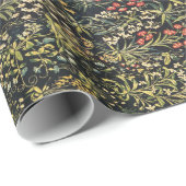 PAPIER CADEAU FLEURS D'IMAGINAIRES UNICORNES ET GOTHIQUES, MOTIF (Coin rond)