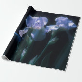 Papier Cadeau Fleurs d'Iris au Crépuscule (Déroulé)