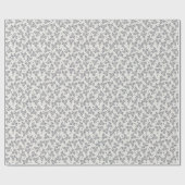 Papier Cadeau Fleurs Ditsy en Gris (Plat)