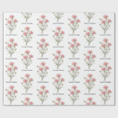 Papier Cadeau Fleurs d'œillet de janvier (Plat)