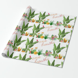 Papier Cadeau fleurs d'oiseaux tropicaux plante encourageant