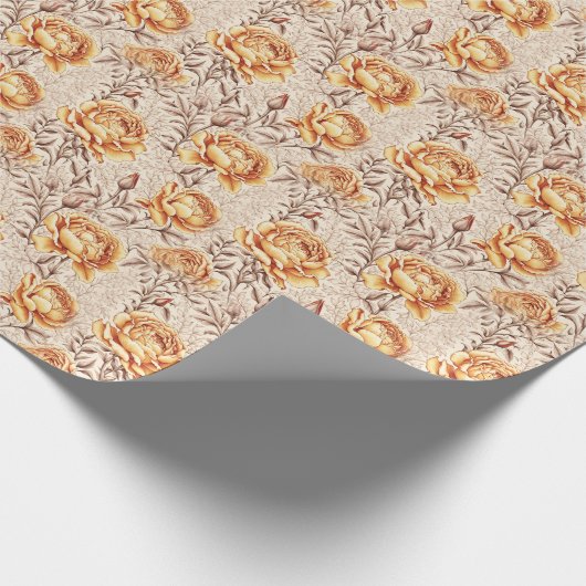 Papier Cadeau Fleurs d'or (Coin)