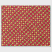 Papier Cadeau Fleurs d'or Abstraites (Plat)