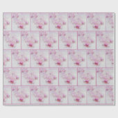 Papier Cadeau Fleurs d'orchidée rose (Plat)