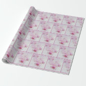 Papier Cadeau Fleurs d'orchidée rose (Déroulé)