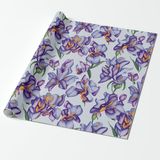 Papier Cadeau Fleurs d'orchidées à motifs floraux (Déroulé)