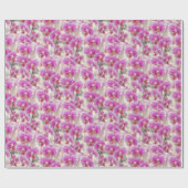 Papier Cadeau Fleurs d'orchidées Floral rose (Plat)