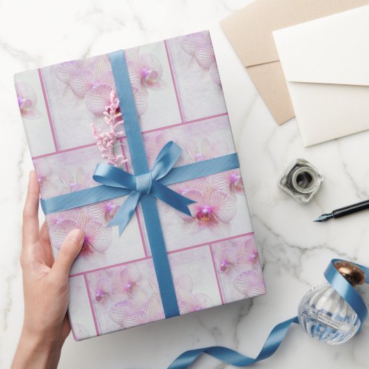 Papier Cadeau Fleurs d'orchidées roses (Cadeaux)