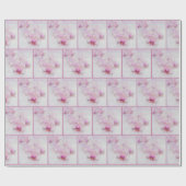 Papier Cadeau Fleurs d'orchidées roses (Plat)