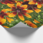 Papier Cadeau Fleurs dorées ensoleillées Papier à enveloppement (Coin)