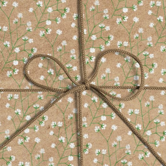 Papier Cadeau Fleurs du souffle du bébé Boho Chic Baptism Mariag