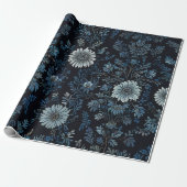 Papier Cadeau Fleurs Élégantes (Déroulé)