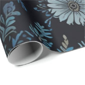 Papier Cadeau Fleurs Élégantes (Coin rond)
