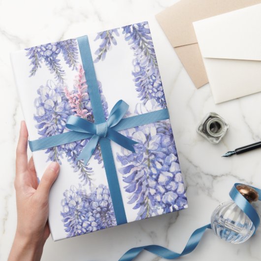 Papier Cadeau Fleurs Élégantes de glycine violette (Cadeaux)