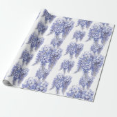 Papier Cadeau Fleurs Élégantes de glycine violette (Déroulé)