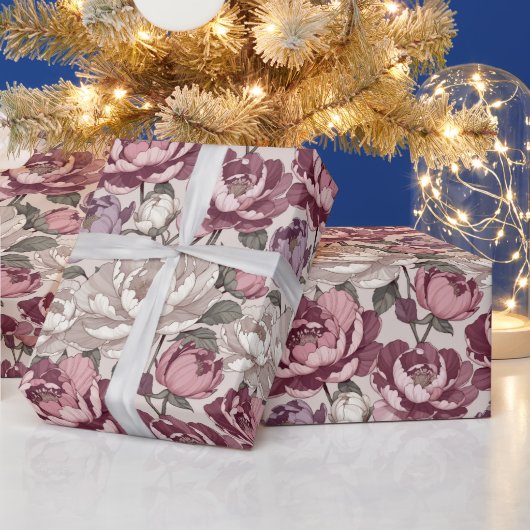 Papier Cadeau Fleurs Épanouies Audacieuses — Déclaration Maximal (Vacances)