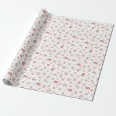 Papier Cadeau Fleurs esquissées sur fond blanc (Déroulé)