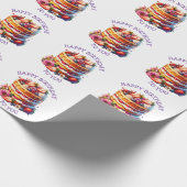 Papier Cadeau Fleurs et baies de gâteau d'anniversaire Personnal (Coin)