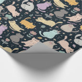 Papier Cadeau Fleurs et chats Papier d'enveloppement (Coin)