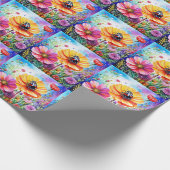 Papier Cadeau Fleurs et coccinelles (Coin)